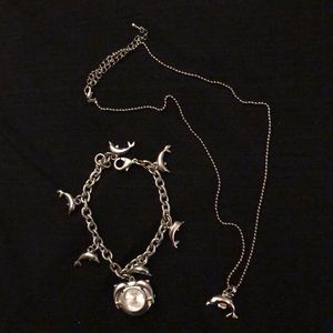 🐬Dolphin watch and necklace set🐬